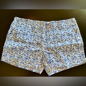 Vineyard Vines High Waist Blue and White Chevron Shorts